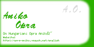 aniko opra business card